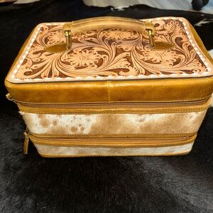 Tooled Leather w/Cowhide Jewelry Box!
